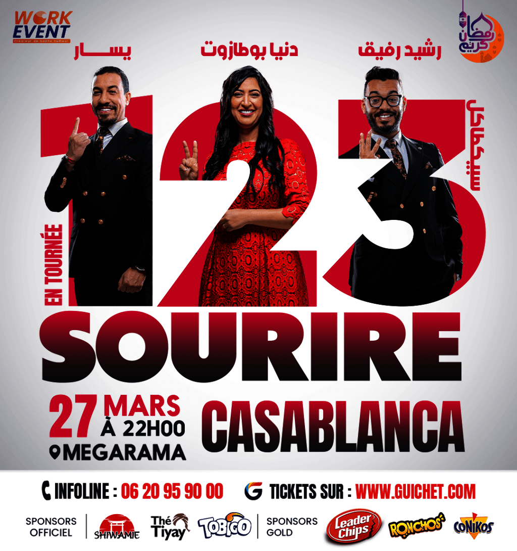 Affiche de 1.2.3 Sourire à Casablanca (27Mars)
