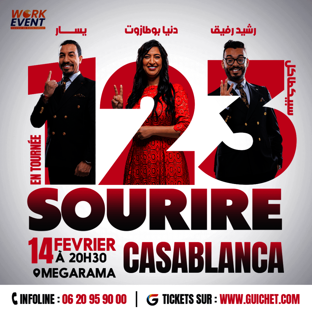 Affiche de 1.2.3 Sourire en tournée à Casablanca