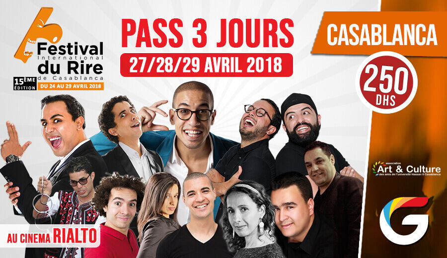 FESTIVAL INTERNATIONAL DU RIRE CASABLANCA : PASS 3 JOURS