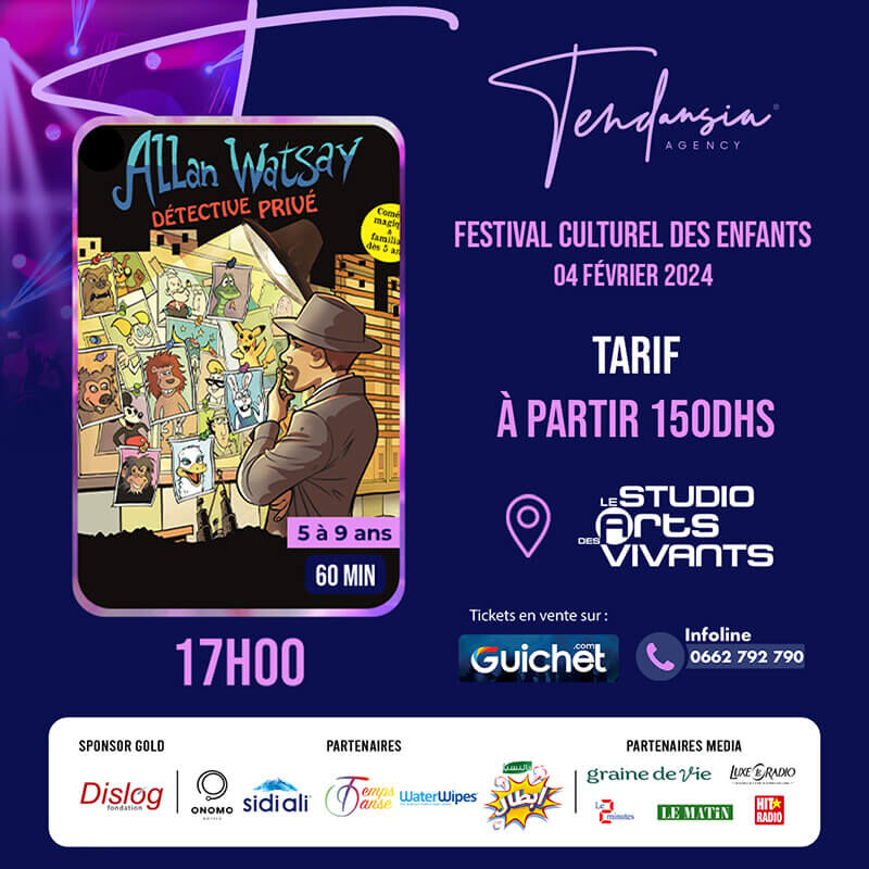 Affiche de Allan Watsey, Détective Privé - Festival culturel des enfants à Casablanca