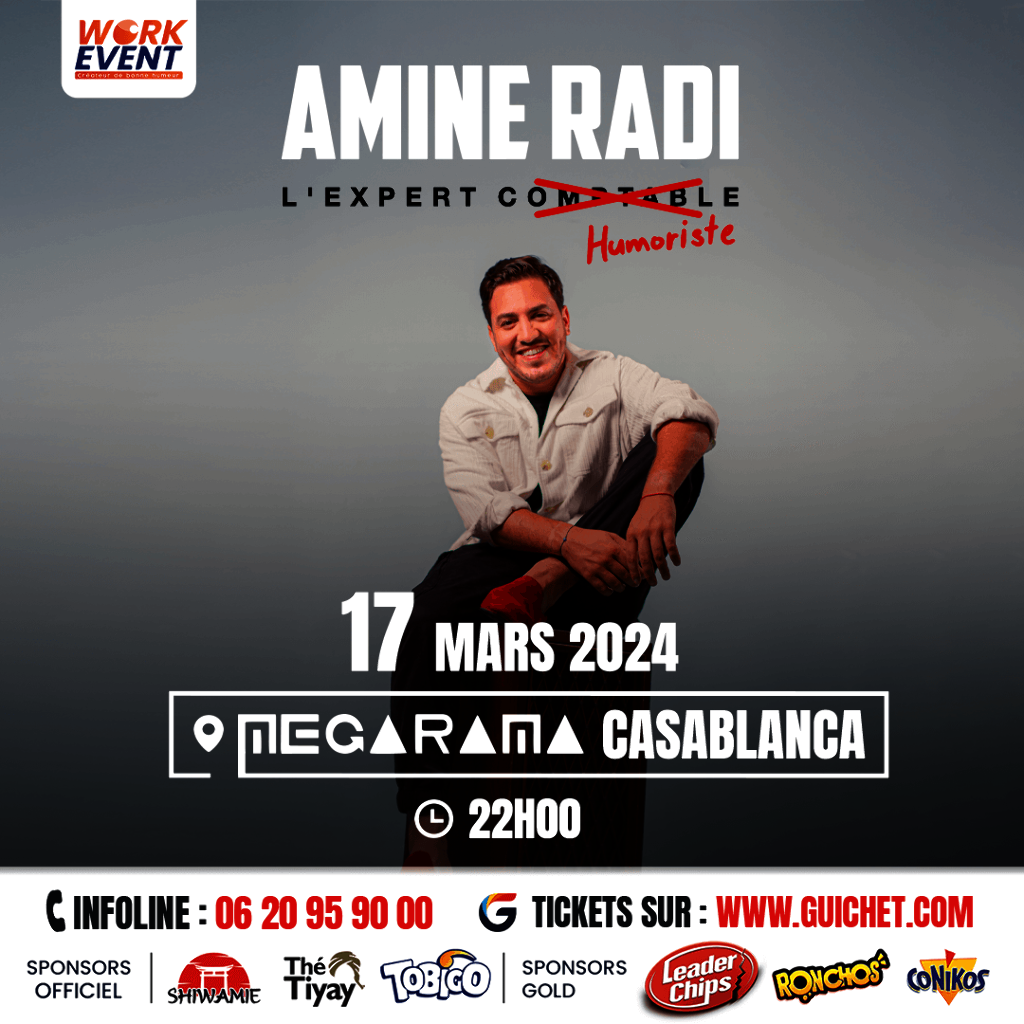 Affiche de Amine Radi en tournée à Casablanca