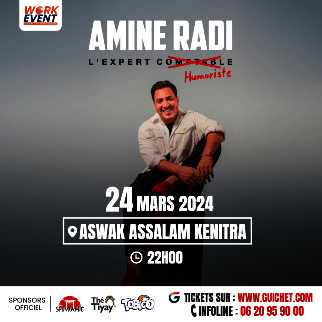 Affiche de Amine Radi en tournée à Kenitra