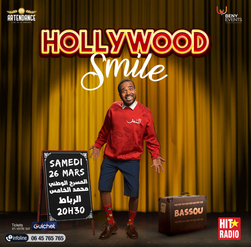 Affiche de Bassou « Hollywood Smile » à RABAT