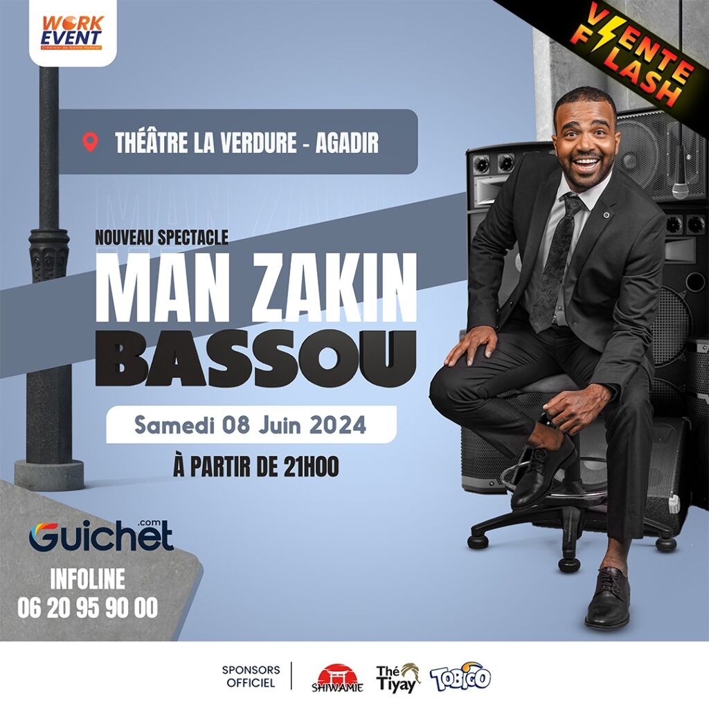 Affiche de Bassou "Man-Zakin" à Agadir