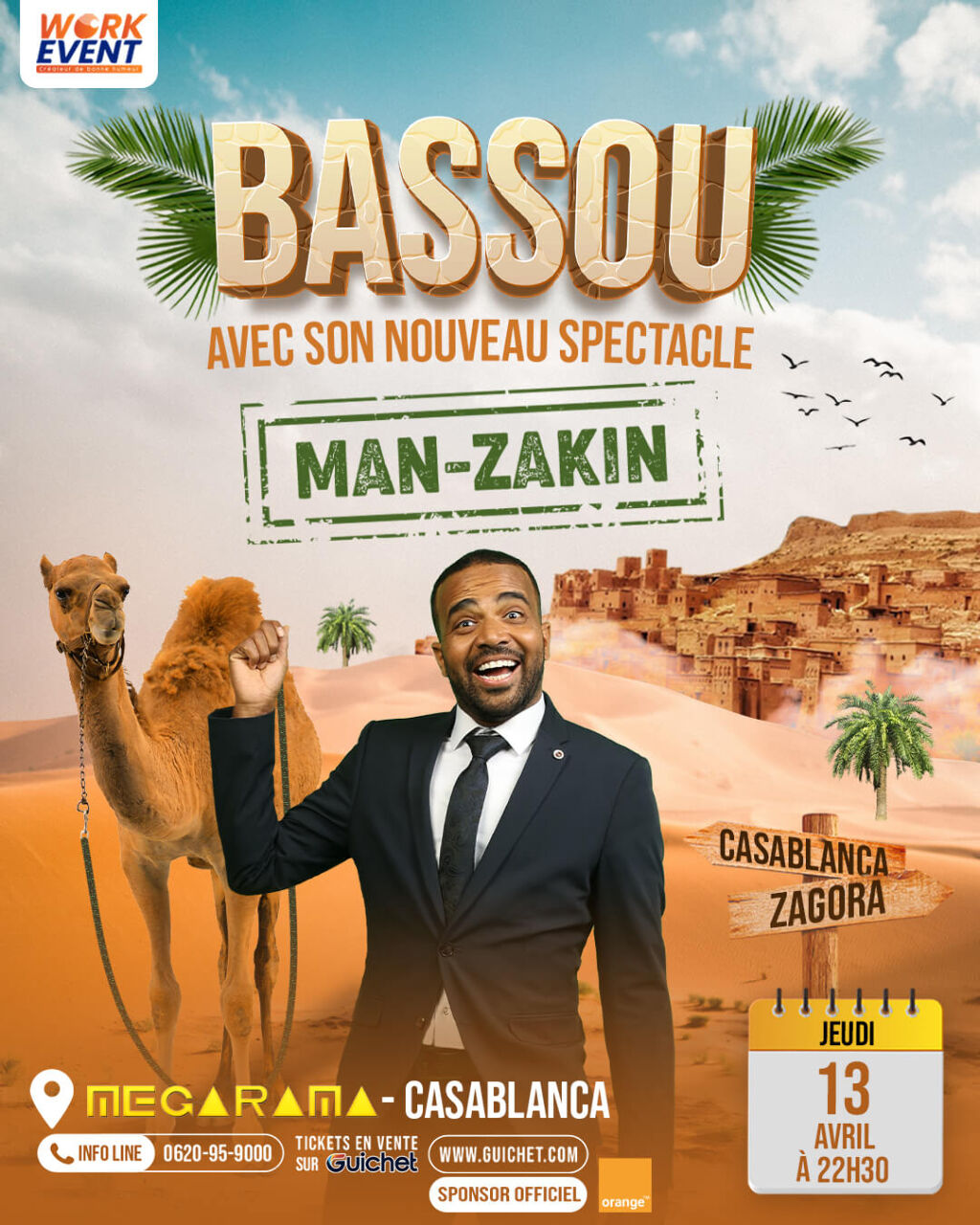 Affiche de Bassou "Man Zakin" à Casablanca