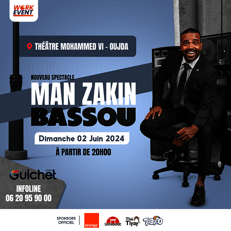 Affiche de Bassou "Man-Zakin" à Oujda