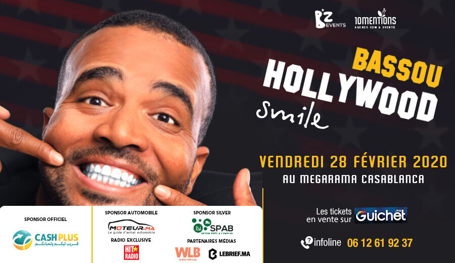 Affiche de Bassou « Hollywood Smile » Megarama Casablanca