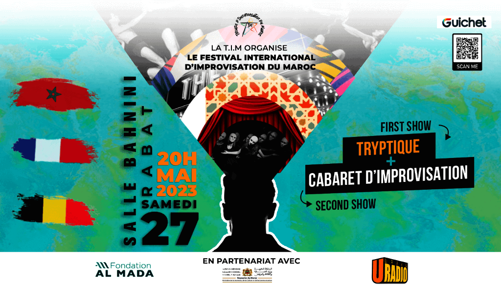 Affiche de 4ème édition du Festival International d'Improvisation Théâtrale du Maroc  - Rabat