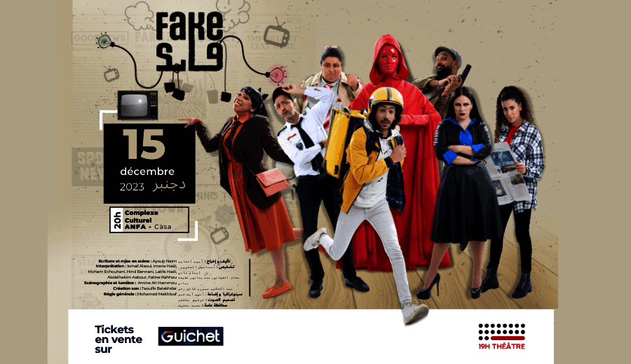 Affiche de pièce de théâtre FAKE à Casablanca