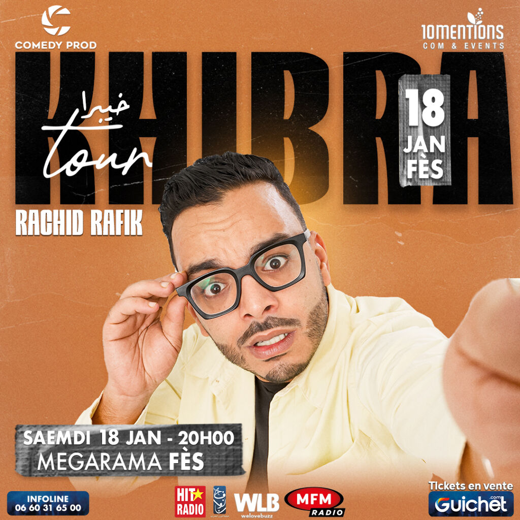 Affiche de Rachid Rafik de Retour " KHIBRA TOUR" à Fès