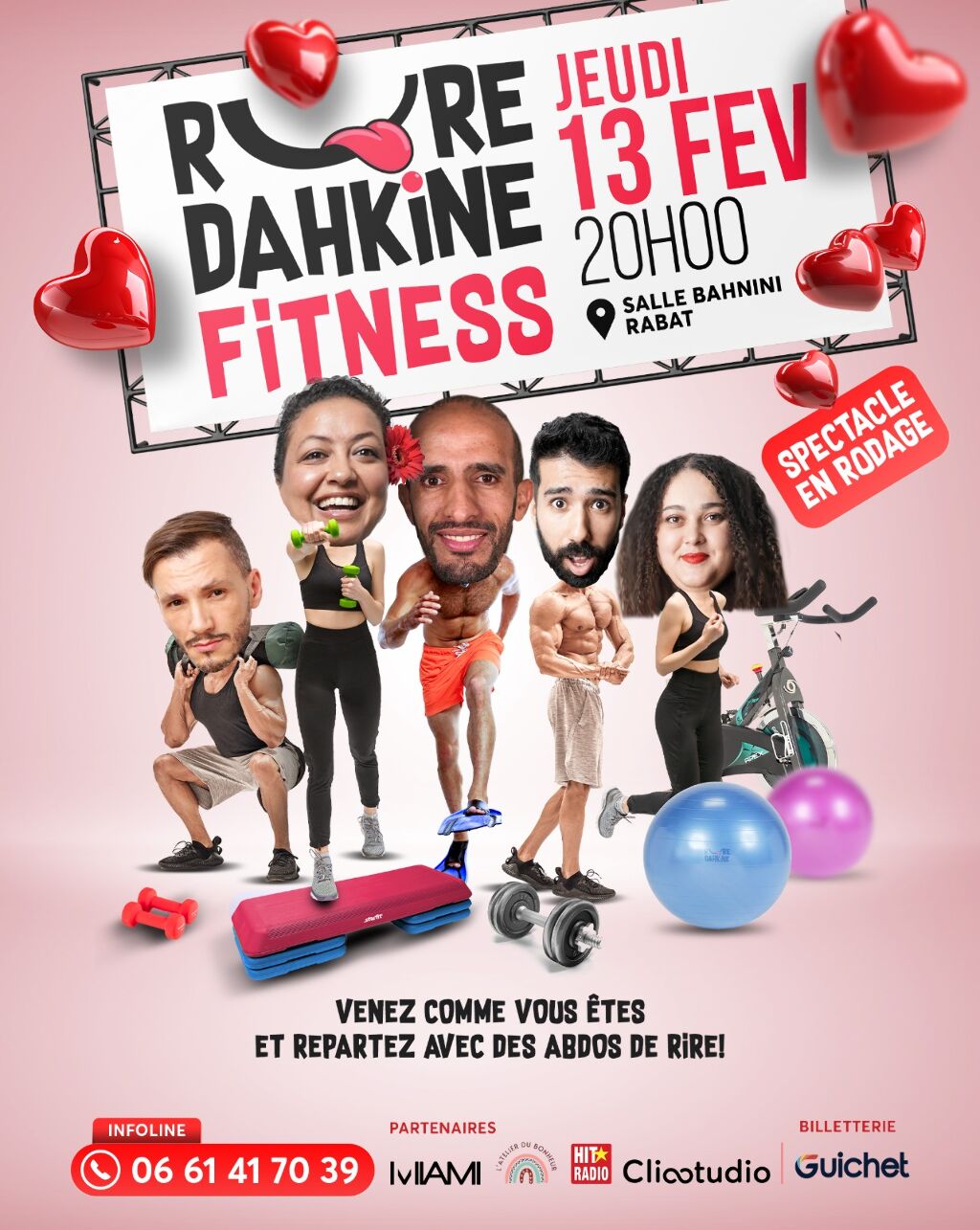 Affiche de "Rire Dahkine Fitness - Venez comme vous êtes et repartez avec des abdos de rire!" à Rabat