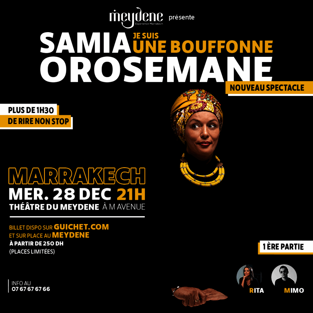 Affiche de Samia Orosemane "je suis une bouffonne"