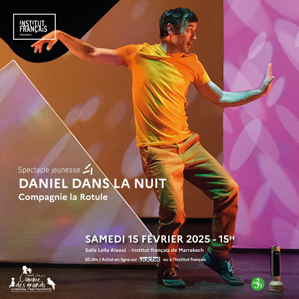 Affiche de '' DANIEL DANS LA NUIT '' Spectacle jeunesse de 2 à 7 ans
