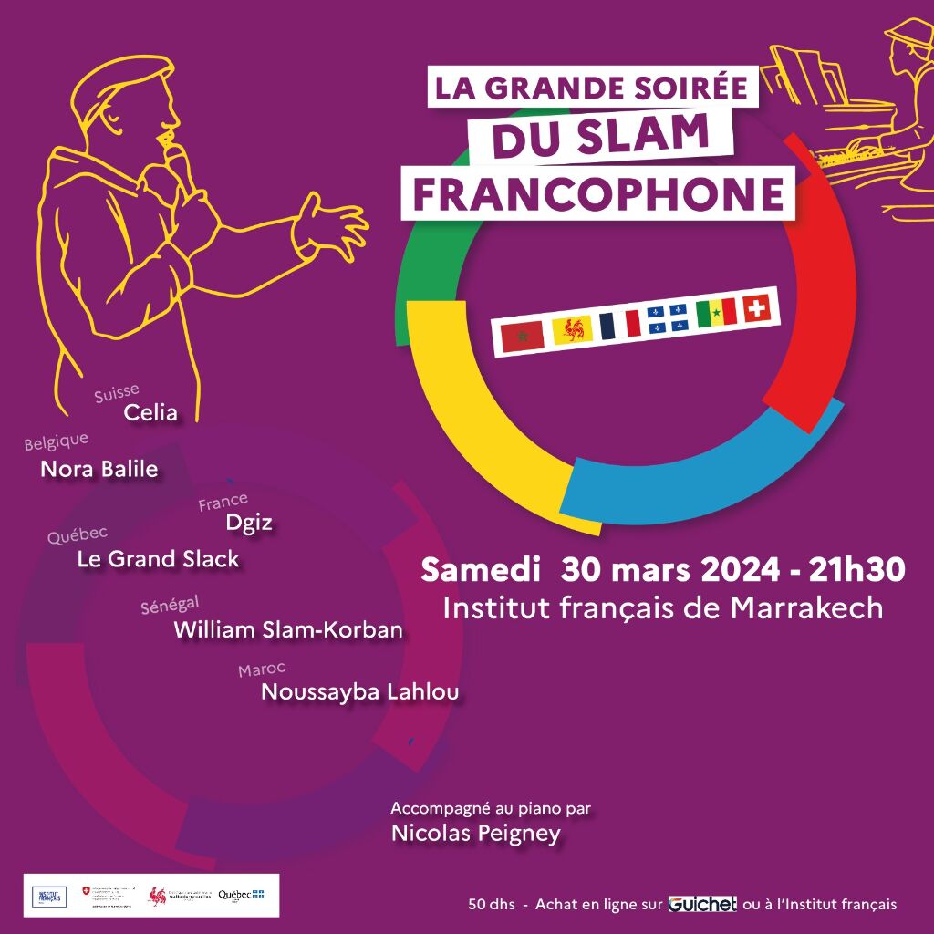 Affiche de Spectacle : La grande soirée du Slam francophone à Marrakech