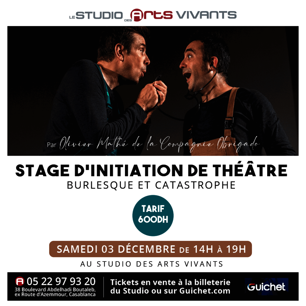 Affiche de Stage d'initiation de théâtre burlesque et catastrophe