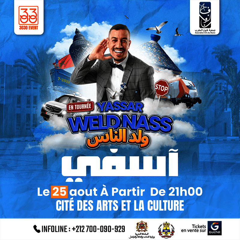 Affiche de Yassar "Wald Nass" à Safi (25 Aôut)