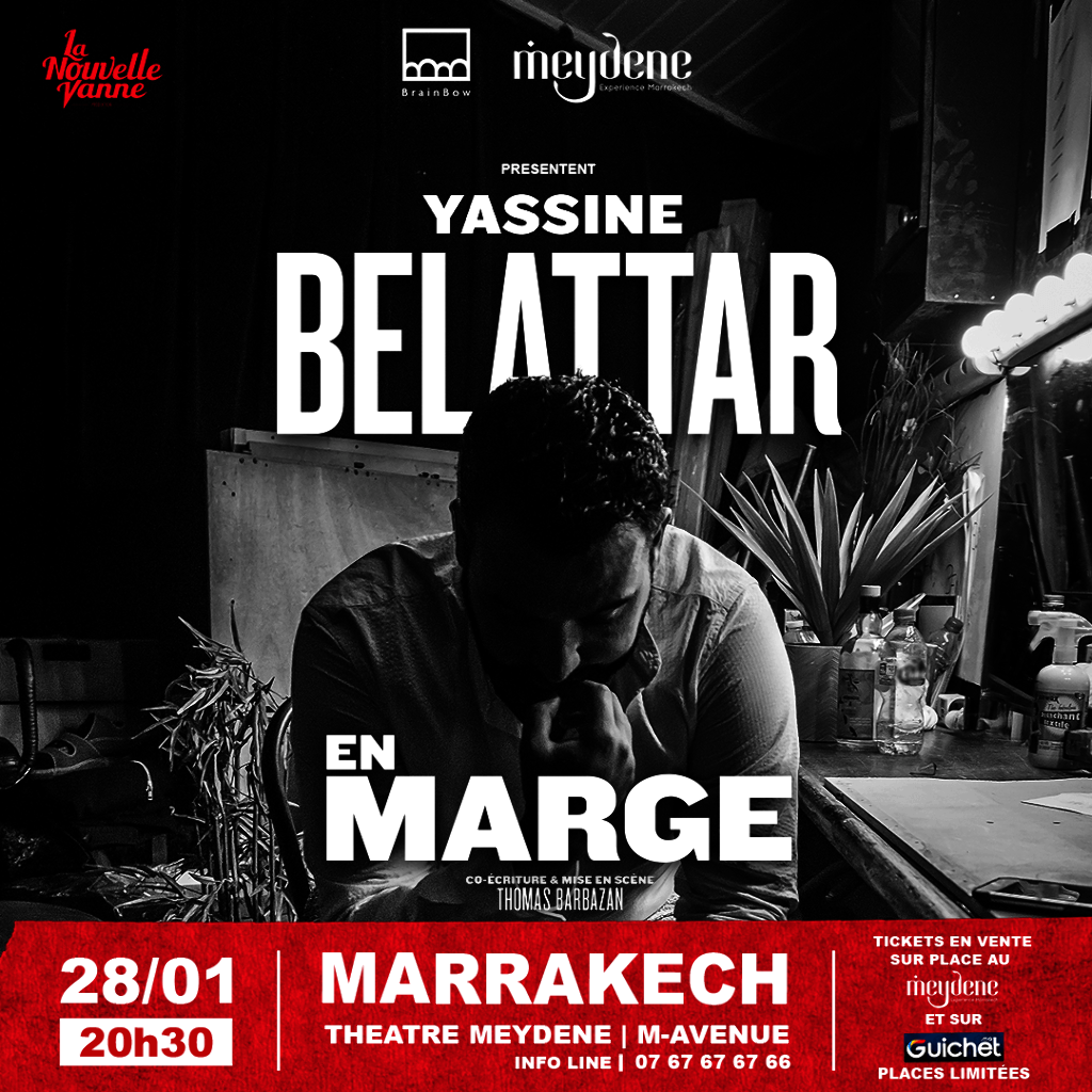 Affiche de Yassine Belattar "En Marge" à Marrakech