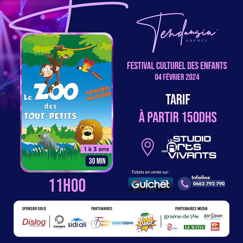Affiche de "Zoo des Tous-Petits" Festival culturel des enfants à Casablanca