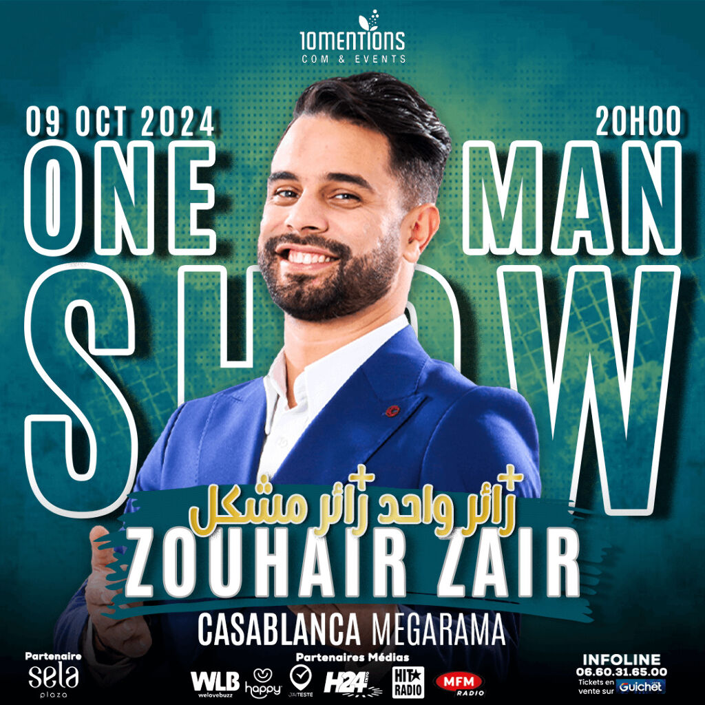 Affiche de Zouhair Zair en "One Man Show" à Casablanca