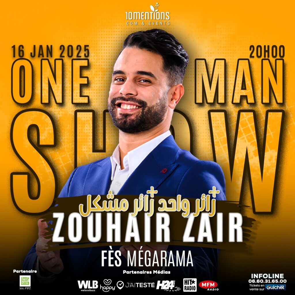 Affiche de Zouhair Zair en "One Man Show" à Fès