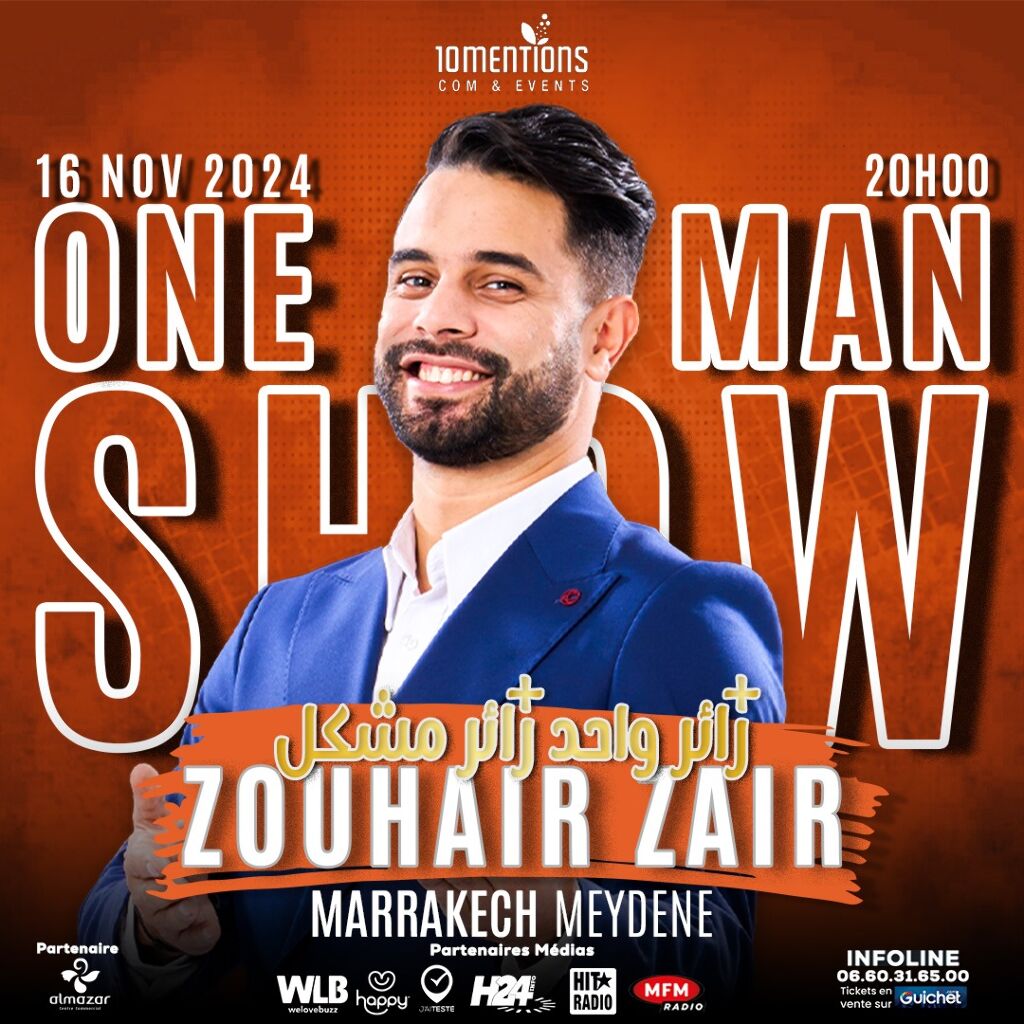 Affiche de Zouhair Zair en "One Man Show" à Marrakech